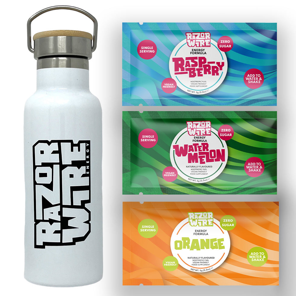 INSULATED DRINK FLASK/BOTTLE 500ml + 8 SINGLE SERVING FUEL STICKS