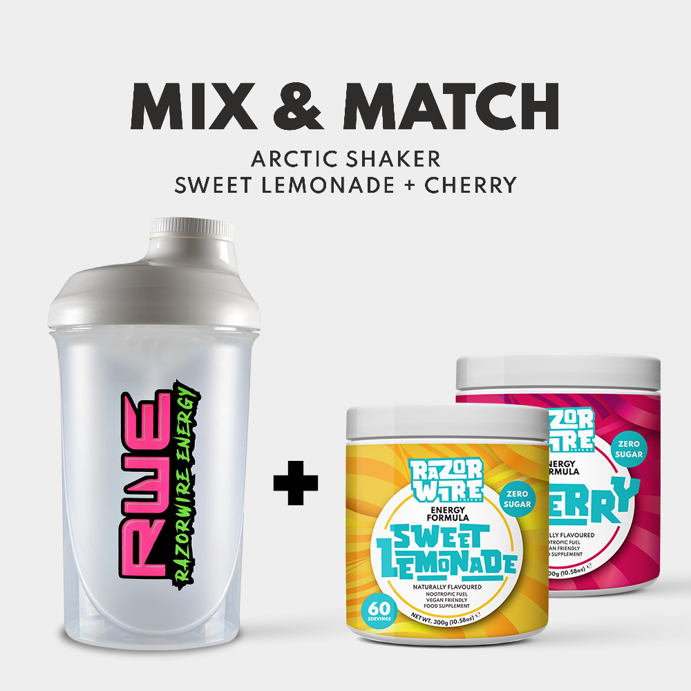 Arctic Shaker Cherry and Sweet Lemonade Naturally Flavoured Energy Drink Formula - Gaming Energy Drink
