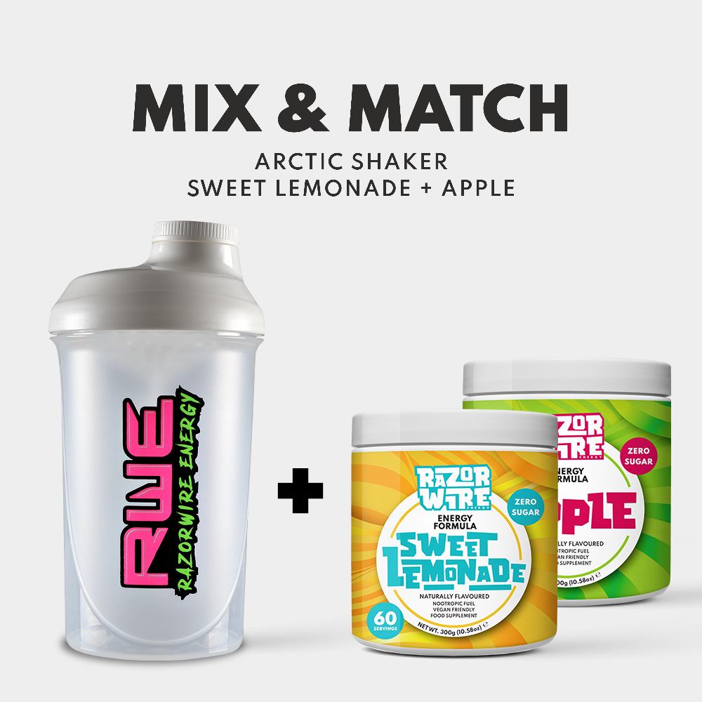 Arctic Shaker Sweet Lemonade and Apple Naturally Flavoured Energy Drink Formula - Gaming Energy Drink